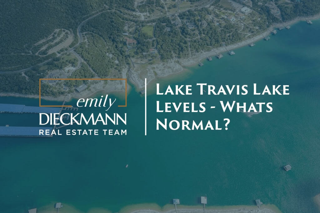 Aerial view of Lake Travis with shoreline, docks, and surrounding greenery, highlighting real estate opportunities and property assessments in the Lake Travis area.